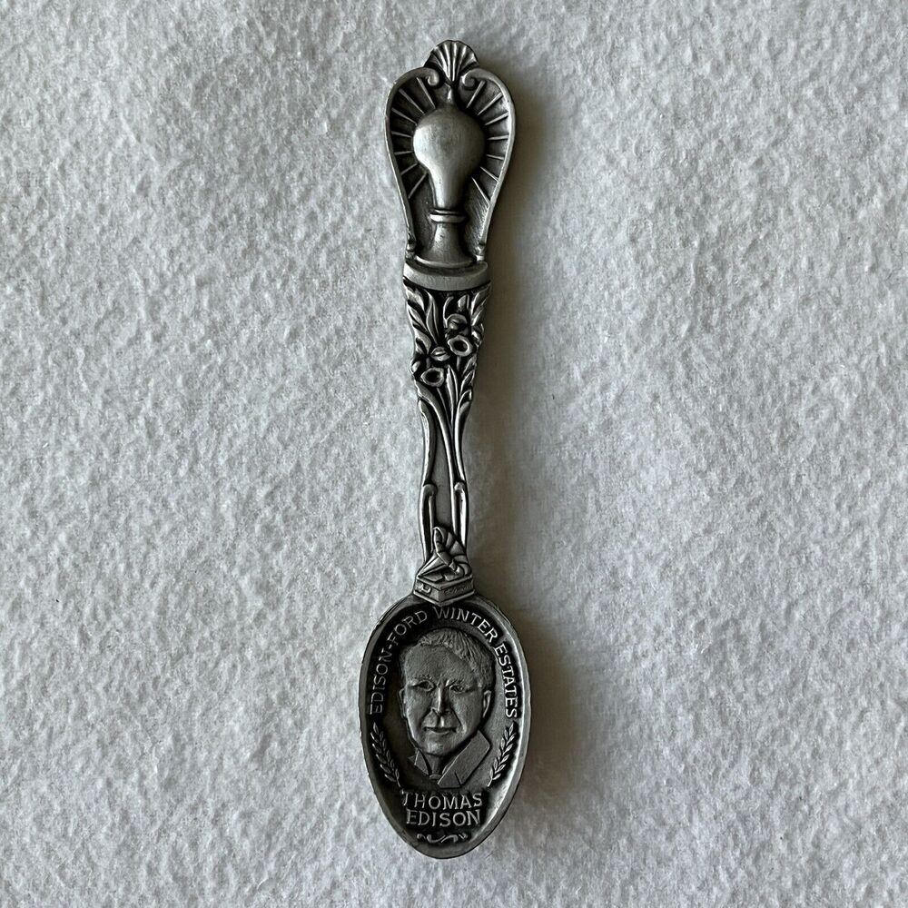 Collectible Spoon Edison-Ford Winter States Thomas Edison Souvenir Pewter